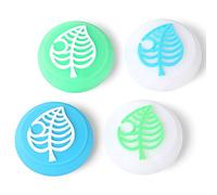 Tscope Cute Thumb Grip Caps for Nintendo Switch/Lite/OLED Controller, Kawaii Leaf Joystick Analog Soft Silicone Button Stick Covers for NS Joy Cons (Blue&Green Leaf)