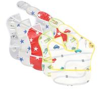 TSD Baby Bibs Waterproof Feeding Bibs 5pack Adjustable Mealtime Poctet Bib for Newborn Toddler Infant Easy Clean Boy Girl Baby Essentials Shower Gift