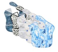 TSD Baby Bibs Waterproof Feeding Bibs 5pack Adjustable Mealtime Poctet Bib for Newborn Toddler Infant Easy Clean Boy Girl Baby Essentials Shower Gift