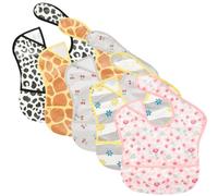 TSD Baby Bibs Waterproof Feeding Bibs 5pack Adjustable Mealtime Poctet Bib for Newborn Toddler Infant Easy Clean Boy Girl Baby Essentials Shower Gift