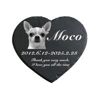 TSD Personalized Dog Memorial Stone Custom Engraved Pet Headstone with Photo & Name Black Granite Grave Marker for Garden Home Decor Sympathy Gift for Loss of a Beloved Dog Cat