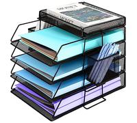TSDRBWO Letter Tray for Office, Paper Tray Desk Organiser, Mesh File Organizer, Desk Tidy Organizer A4, File Document Holder for Home Office School, Black