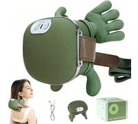 TSDRBWO Neck and Shoulder Massager,4D Hand-Shaped Deep Tissue Shiatsu Massager with Heat,Portable Back & Neck Kneading Massager for Pain Relief,Muscle Relax,Gifts for Women Men (Silver Button)