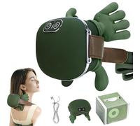 TSDRBWO Neck and Shoulder Massager,Portable Shiatsu Back Massage Hand-Shaped Deep Tissue 4D Kneading Massager with Heat for Pain Relief and Muscle Relax,Gifts for Women Men,(Green)