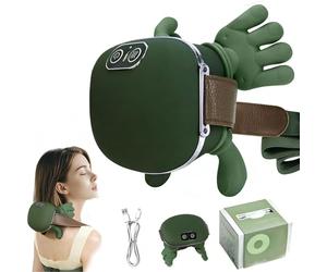 TSDRBWO Neck and Shoulder Massager,Portable Shiatsu Back Massage Hand-Shaped Deep Tissue 4D Kneading Massager with Heat for Pain Relief and Muscle Relax,Gifts for Women Men,(Green)