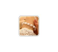 TseanYi Bohemia Baroque Pearl Bracelet Gold Irregular Pearl Hand Chain Vintage Beads Station Link Chain Bangle Wedding Hand Harness Bracelet Jewelry for Women, 1, Zinc, No Gemstone