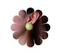 TseanYi Candy Round Ball Studs Earrings Large White Circle Ball Earrings Geometric Colorful Statement Acrylic Round Studs Exaggerate Big Candy Earring Solid Circle Ear Jewelry, Zinc, No Gemstone