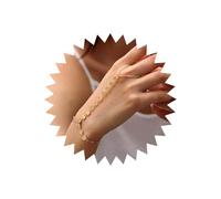 TseanYi Ring Bracelet Hand Chain Gold Sequins Slave Ring Bracelet Boho Coin Disc Chain Link Slave Bracelets Circle Round Sequins Finger Bracelets, Adjustable, Zinc, no gemstone