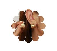 TseanYi Wide Circle Hoop Earrings Chunky C Shape Earrings Gold Metal Irregular Geometric Huggie Earring Simple Circle Round Studs Earring Charm Jewelry for Women, Zinc, No Gemstone