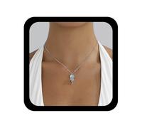 TseenYi Bohemia Medusa Pendant Necklace Silver Moonstone Jellyfish Necklace Cute Seajelly Necklace Choker Adjustable Marine Animals Chain Necklaces Charm Jewelry for Women