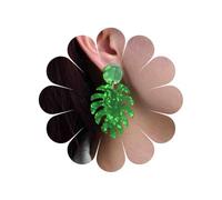 TseenYi Boho Acrylic Leaf Dangle Earrings Monstera Leaf Drop Earrings Large Monstera Leaves Earrings Green Palm Dangle Earrings Resin Tropical Leaf Earrings Big Leaf Plant Earrings