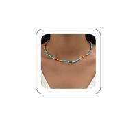 TseenYi Boho Beadeds Choker Necklace Colorful Seed Beads Neckalce Small Beads Necklace Tiny Beads Choker Necklace Blue Rice Beadeds Short Necklace Mini Beads Chain Necklace