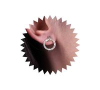 TseenYi Boho CZ Circle Earrings Gold Bar Stud Earrings Tiny Open Crystal Circular Earrings Small Rhinestone Round Stud Earrings Jewelry for Women and Girls Gifts