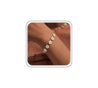 TseenYi Boho Daisy Flower Bracelet White Enamel Floral Daisy Bracelet Sunflower Bracelets Adjustable Flower Wrist Bracelets Sunflower Hand Chain