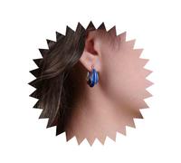 TseenYi Boho Enamel Geometric Hoop Earrings Hammered Blue Enamel Hoop Earrings Chunky Circle Huggie Earrings Thick Hollow Twist Hoop Earrings Jewelry for Women and Girls