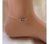 TseenYi Boho Evil Eye Anklet Bracelets Gold Devil Eye Rhinestone Ankle Bracelet Foot Chain Summer Beach Jewelry for Women and Girls (Gold)
