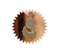 TseenYi Boho Gypsy Ethnic Earrings Vintage Crescent Ball Tassel Earrings Gold Disc Chandelier Tassel Hoop Earrings Retro Gypsy Dangling Earrings for Women and Girls Gifts
