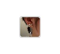 TseenYi Boho Rhinestone Bow Drop Earrings - Gold Long Tassel Chain with Crystal Bow Dangle and Fringe, Bridal CZ Bowknot Earrings - Women and Girls Jewelry