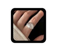 TseenYi Boho Shell Finger Ring Silver Seashell Scallop Wrap Ring Vintage shell Cowrie Stacking Rings Adjustable Scallop Dairy Wear Rings Jewelry for Women