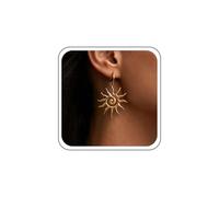 TseenYi Boho Sun Hoop Earrings Gold Sunshine Dangle Drop Earrings Exaggerate Sunburst Huggie Dangle Earring Large Sunflower Hoop Dangling Earring Statement Charm Jewelry