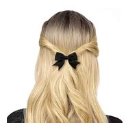 TseenYi Bow Barrette Satin Hair Accessories Hairpins Black Bowknot Hair Clips Small Bow Hair Clips Bow Ties One-word clip Bridal Hairclips Wedding Barrette