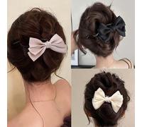 TseenYi Bow Barrette Satin Hair Accessories Hairpins Brown Bowknot Twisted Hair Clips Small Bow Hair Clips Bow Ties Twist Clip Vintage Bridal Hairclips Wedding Barrette