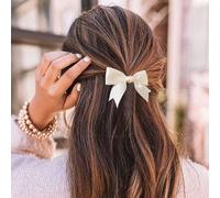 TseenYi Bow Barrette Satin Hair Accessories Hairpins White Bowknot Hair Clips Small Bow Hair Clips Bow Ties One-word clip Bridal Hairclips Wedding Barrette