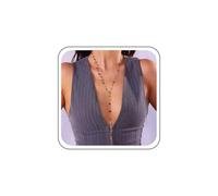 TseenYi Corolful Rhinestone Y Lariat Necklace Gold Long Crystal Y Shape Necklace Multi-color Rhinestone Choker Necklaces Rainbow Zirconia Cubic Bead Chest Necklaces Sparkly CZ Drop Jewelry