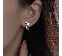 TseenYi Crystal Heart Studs Earrings Teardrop Cz Earrings Silver Heart Love Earrings Tiny Heart Earrings Boho Shine Cz Earrings Jewelry for Women and Girls Gifts