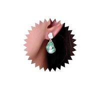 TseenYi Enamel Leaf Pearl Earring Vintage Pearl Stud Earrings Green Enamel Drop Earrings Boho Enamel Geometric Earrings Green Leaf Earrings Jewelry for Women and Girls