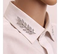TseenYi Fashion Leaf Brooch Pin Silver Leaf Collar Pin Breastpin Clothes Pins Jewelry Gifts for Men and Women（2 Pieces）