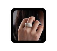 TseenYi Finger Ring White Resin Thick Dome Ring Knuckles Open Band White Acrylic Dairy Wear Rings Adjustable Stacking Joint Rings Charm Jewelry For Women, 1, Zinc, No Gemstone