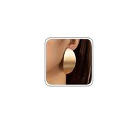 TseenYi Gold Large Oval Stud Earrings Vintage Geometric Oval Earrings Gold Punk Metal Geometric Earring Oversized Round Pebble Shape Earring Jewellery for Women, Zinc