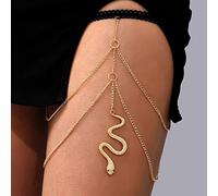 TseenYi Gold Snake Thigh Chain Boho Serpent Leg Chain Layered Chain Thigh Leg Chain Sexy Harness Bikini Body Chain Summer Beach Body Jewelry for Women and Girls Gifts