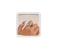 TseenYi Gothic Spider Ring - Gemstone, Silver, Adjustable, Opal, Moonstone, Oxidized, Animal, Cosplay, Party, Jewelry for Women and Girls