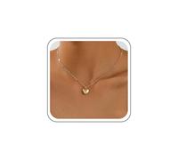 TseenYi Heart Pendant Necklace Gold Heart Love Chain Necklace Small Love Herringbone Chain Necklaces Minimalist Chains Choker Necklaces, Non-precious metal