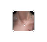 TseenYi Heart Shaped Pendant Necklace Gold Necklace Love Chain Necklace Small Herringbone Necklace Minimalist Chains Choker Necklaces, 1, Zinc, No Gemstone