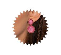 TseenYi Irregular Resin Geometric Drop Earrings Pink Transparent Resin Oval Dangle Earrings Irregular Geometric Acrylic Studs Earring Statement Unique Dangle Personality Earring