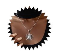 TseenYi Large Bohemian Sun Pendant Necklace Gold Spike Sunburst Necklace Vintage Rising Sun Adjustable Cubic Necklaces Snake Chain Sunrise Jewelry for Women, 1, Zinc, No Gemstone