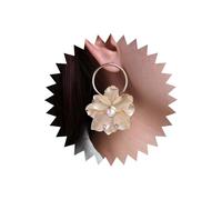 TseenYi Large Pearl Flower Earrings Gold Metal Floral Earrings Big Flower Drop Earrings Open Circle Studs Earrings Punk Flower Exaggerated Earrings Huge Floral Earrings Statement Metal Earrings