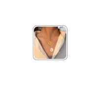 TseenYi Layered Daisy Flower Choker Necklace Gold Pearl Satellite Chain Necklace Flowers Daisy Necklace Sunflower Daisy Pendant Necklace Vintage Pearl Beaded Chain Necklace