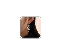 TseenYi Punk Crystal Snake Dangle Earrings Silver CZ Snake Hoop Earrings Vintage rhinestone Snake Huggie Earrings Hollow Serpent Huggie Drop Earrings Jewelry for Women and Girls Gifts