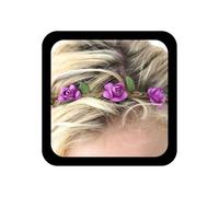 TseenYi Purple Flower Wreath Headband Bohemian Crown Garland Hair Headpiece Band Floral Handbands Headpiece Adjustable Elastic Headpiece Wedding Bridal Hair Accessories for Women