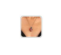 TseenYi Ruby Heart Pendant Necklace Black Rose Flower Heart Urn Necklaces Gothic Red Heart Cremation Necklace Red Crystal Heart Love Pendant Necklace Rose Wrap Heart Necklace