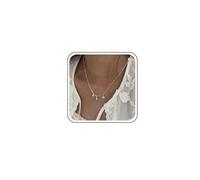 TseenYi Shell Starfish Pendant Necklace Shell Star Necklace Silver Paperclip Chain Pendant Necklace Small Crystal Pendant Necklace Tiny Cowrie Seastar Choker Necklace Surfer Beach Necklace