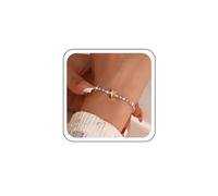 TseenYi Silver Crystal Tennis Bracelet Gold Star Bracelet Sparkly CZ Diamond Bracelet Shine Rhinestone Bracelet Small Star Hand Chain Beach Foot Jewelry for Women and Girls