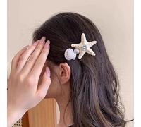 TseenYi Starfish Shell Hair Clip Pearl Sea Star Hairclip Large Off White Starfish Hairpin Vintage Seashell Pearl Star Hair Barrette Clips Boho Seastar Beach Hairpiece Bobby Pins