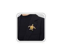 TseenYi Turtle Brooch Lapel Pin Gold Turtle Brooches Pin Vintage Tortoise Brooches Pins Tortoise Coat Pins Statement Animal Cardigan Clip Metal Lapel Backpack Decorative
