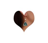 TseenYi Vintage Emerald Earrings Green Triangle Crystal Drop Earrings Boho Green Gemstone Hook Earrings Emerald Triangle Drop Earrings Jewelry for Women and Girls