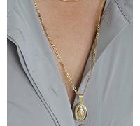 TseenYi Virgin Mary Pendant Necklace Gold Miraculous Madonna Necklaces Chain Catholic Necklace Jewelry for Women and Girls (Gold)